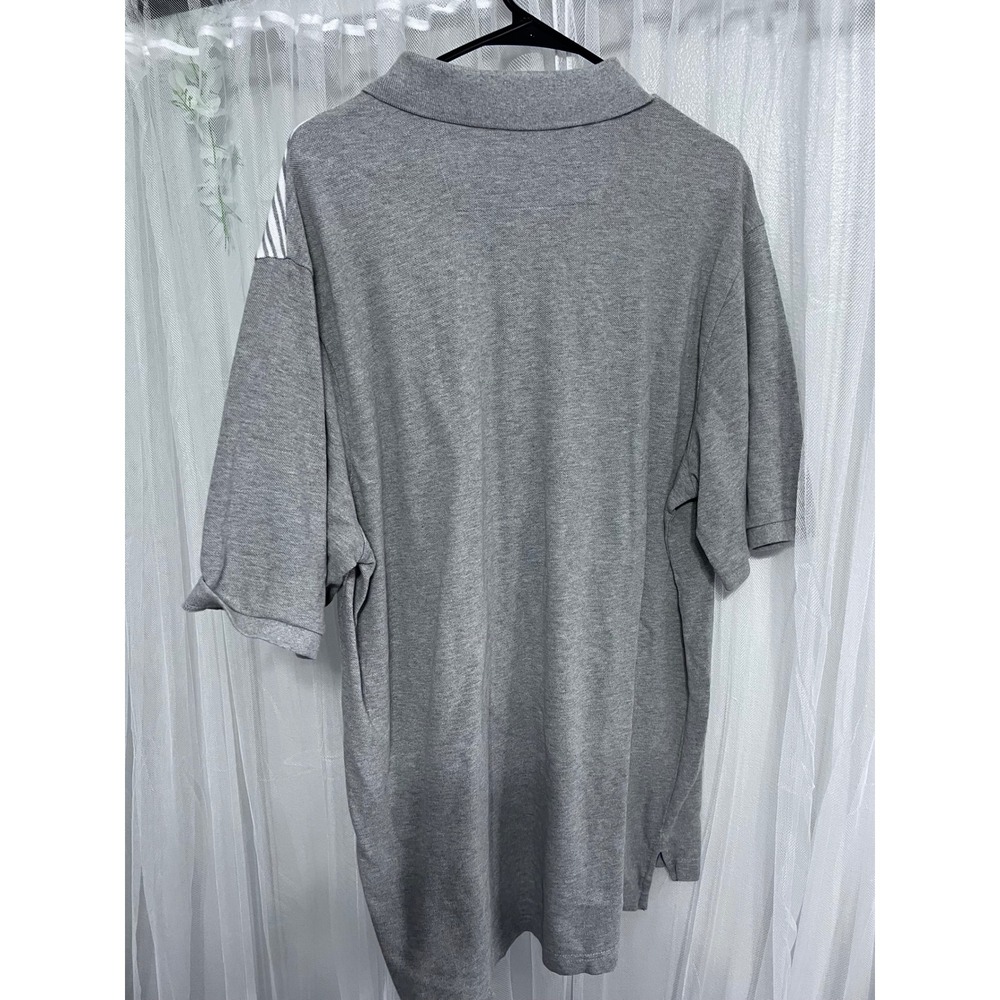 Chaps The Everyday Polo Shirt Mens 2XLT Grey Blue White Stripe‎ Short Sleeve - Picture 3 of 3